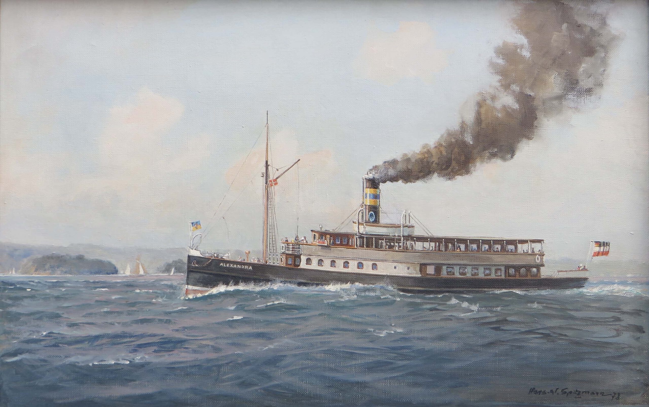 Salondampfer Alexandra gemalt von H.-W. Spitzmann